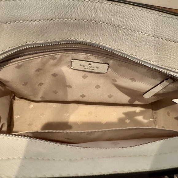 Kate Spade Cameron Monotone Medium Satchel Optic White Like New Extra Strap - Picture 11 of 15